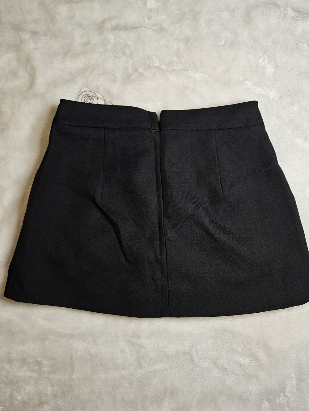 Black Mini Skirt with Clean Waistband - Picture 4 of 10